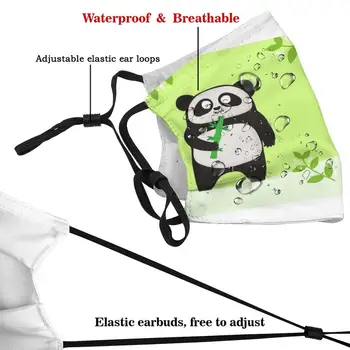 Panda Zaļa Fona Drukas Mazgājams Filtrs Pret Putekļiem Mutes Maska Panda Maska Panda Pandas Mīlu Panda Cute Baby Panda Panda