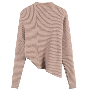 Modes temperaments han izdevums 2019 rudens ziemas pelēka rozā džemperis + augsta vidukļa nelegālo svārki uzvalks