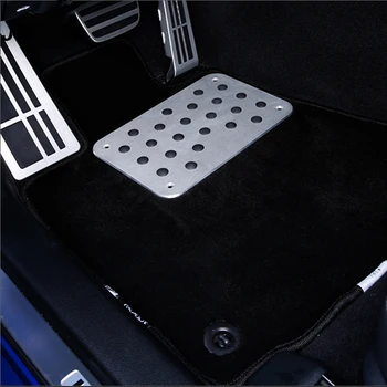 Universāli Alumīnija Sakausējuma Auto Grīdas Paklājs Paklāju Bieza Papēža Plāksne Pedāli 300*200*4mm Sudraba augstas kvalitātes Paklāju plāksnes piederumi