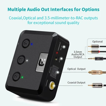 Hi-Fi Bluetooth 5.0 Aptx LL Zema Latentuma Digitālo Koaksiālo Optiskā Audio Adapteri Bezvadu Analog RCA Aux 3.5 mm Mūzikas Uztvērējs