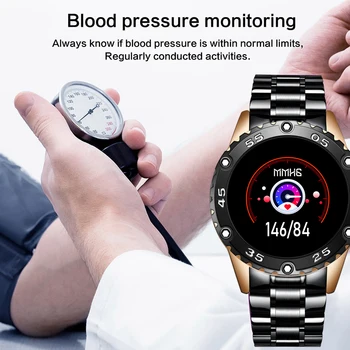 LIGE Vīriešiem Smart Skatīties Sirdsdarbības Asins Spiediena Monitoru, Smartwatch Fitnesa Tracker Sporta Ūdensizturīgs Pulksteņi Cilvēks, Android vai iOS