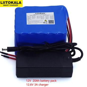 LiitoKala 12V 20Ah lieljaudas 100.A izlādes baterija BMS aizsardzība 4 line jauda 500W 800W 18650 akumulatora+ 12,6 V Lādētāju 3A