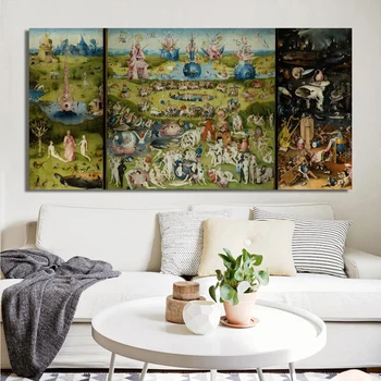 Hieronymus Bosch Dārza Zemes Prieks, Plakātu, Klasiskā Slavenā Glezna Izdrukas Sienas Mākslas Audekls Gleznošanai Telpu Dekori
