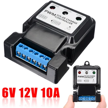 6V 12V 10A Auto Saules Paneļu Maksas Kontrolieris PV Mājas Akumulatora Lādētājs PWM Regulators Ar LCD Dual USB