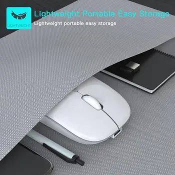 LED Backlit Uzlādējamais Bezvadu Bluetooth Silent Mouse USB Pele Ergonomiska Spēļu Pele Optiskā Desktop PC Klēpjdatora Peli