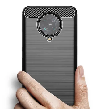 Aizsardzības black gadījumā Xiaomi Pocophone F2 pro, oglekļa sērijas no caseport