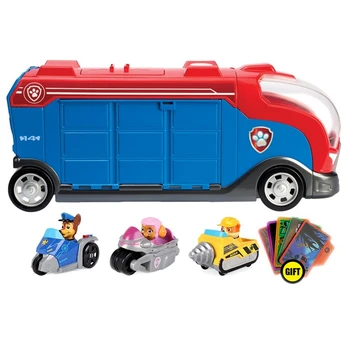 Ar autobusu Mūzikas Ķepu Auto Misiju Cruiser Patruļas Big Truck Rotaļlietas Suņiem Glābšanas Komanda Bērni Darbības Rādītāji Rotaļlietas Ziemassvētku Dāvanas