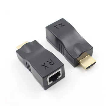 4K 3D HDMI 1.4 30M Extender RJ45 Vairāk Cat 5e/6 Tīkla Ethernet LAN Adapteri