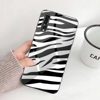 Govs Zebra melna balta modelis Telefonu Gadījumā Rūdīta Stikla Huawei P30 P20 P10 lite godu 7.A 8X 9 10 mate 20 Pro