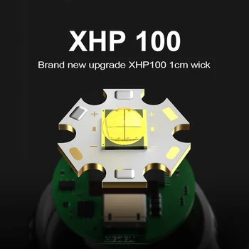 XHP100+COB LED Lukturīti Lāpu Gaismas 18650 USB Taktiskais Kabatas XHP90 Visvairāk Spēcīgu Roku, Lampas Uzlādējams Zibspuldzes Gaismas Lampas