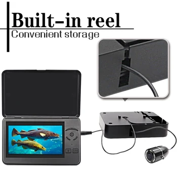 Fish Finder Zemūdens Zvejas Kamera 4.3 Collu Ekrāns, 15M Kabelis 8PCS Infrasarkanās Lampas Video Ieraksta Kamera Zvejas