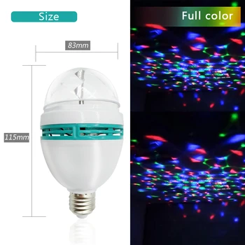 RGB Strobe LED Spuldzes Multi Mainīt Krāsu E27 Auto Rotācijas Lampas Kristāla Skatuves Gaismas Disco Dzimšanas dienas svinībām Klubā Bar Puse Gaismas