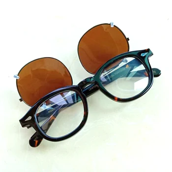Džonijs Deps Brilles Klipu Par Polarizētās Saulesbrilles, Lēcas Vīrieši Sievietes Acetāta Optisko Briļļu Rāmi Markas Dizaina Sq005