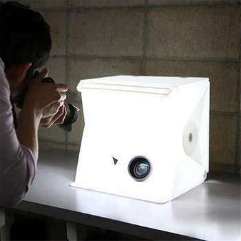 Radošā Locīšanas Kārbas Portatīvie gaismas kārbas Studijā, fotografēšana LED Photo Booth Fotografēšanas Lodziņā LED Mazo Photography Studio