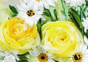Rokdarbi,DIY Lentes Cross stitch Komplekti Izšūšanas komplekts, Dzeltens Rozes Mīl ziedus Krustdūrienā handwork Kāzu Sienu Dekori