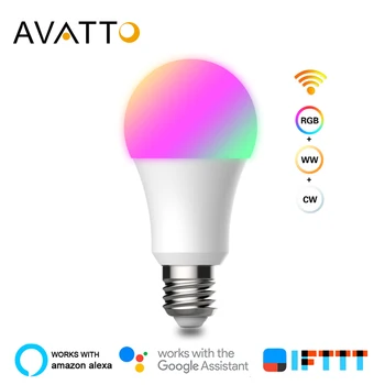 AVATTO Smart LED Spuldzes 9W gaismas RGB+CW E27 Led Tālvadības Lampas,Smart Spuldzes Wifi ar Wifi Google Home Alexa Balss Vadība