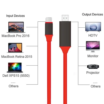 USB 3.1 C Tipa USB-C 4K HDTV HDMI Adaptera Kabeli