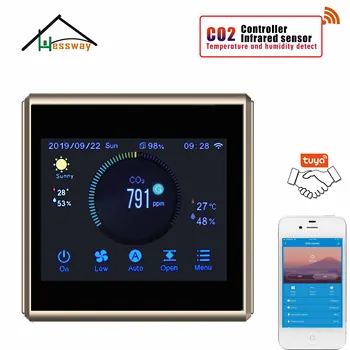 HESSWAY TUYA WIFI Mājas Profesionālo CO2 Gāzu Regulators Krāsu Touch Temperatūras un Mitruma