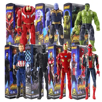 29cm Brīnums Avengers 3 Super Varonis Hulkbuster Thanos Dzelzs Zirnekļa Cilvēks Black Panther Captain America, Iron Man Pontons PVC Attēls Rotaļlietu