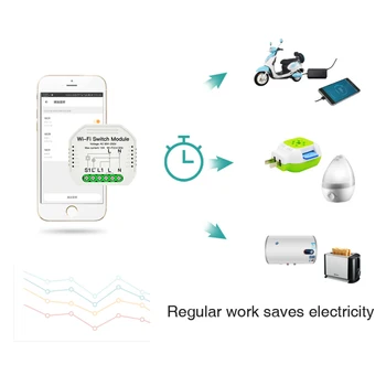 Tuya WiFi Smart Switch 1/2 Moduļa Veids Smart Dzīves Tālvadības pults Smart Home 90-250V Slēdzis Slēdzis Modulis Ar Alexa, Google