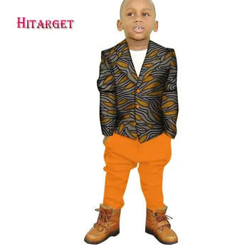 Dashiki Āfrikas Bērnu Apģērbs Zēniem Top +Bikses Uzvalki, Kāzu Tērpu Enfant Garçon Mariage Zēnu, Žakete, Divi Gabali WYT208