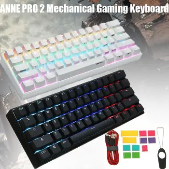 ANNE PRO 2 Gateron Slēdzis USB RGB Mechanical Gaming Keyboard 61 Taustiņi Windows 7/8/10, Mac, Linux