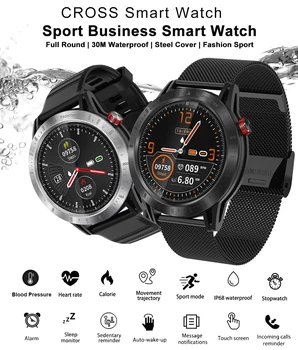 Krusta Bluetooth Smart Skatīties Ūdensizturīgs Sporta Skatīties Sirdsdarbības, Miega Uzrauga SMS Atgādinājums skārienekrānu Fitnesa Rokassprādze Smartwatch