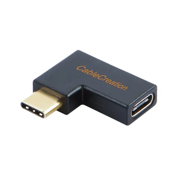 USB C Vīriešu Adapteri,pa Labi & pa Kreisi, Leņķveida 90 Grādu USB 3.1 C Tipa Sieviešu un Vīriešu Paplašinājuma Adapteris (3.A/10G),