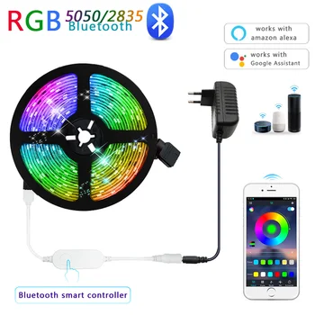 Smart Bluetooth, WIFI, LED Sloksnes Gaismas Darbu ar Alexa, Google Palīgs Balss Kontroles 5050 60LED/m 12V RGB LED Gaismas Intensitāti