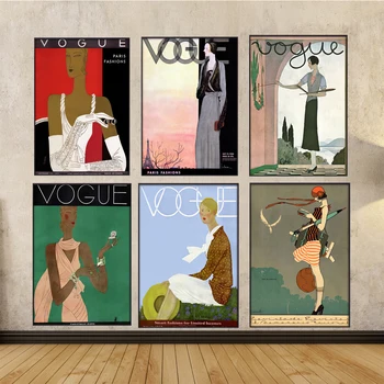 Sienas Art pictures Vintage Cuadros Vogue Attēls Citātus, Plakātu un Izdrukas Audekls Gleznošanai Sieviešu Vintage Plakāti Dekoratīvu Attēlu