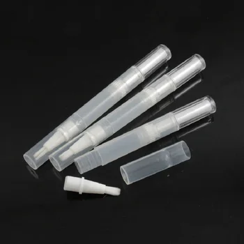 3ML Plastmasas Vērpjot Pildspalvu Kosmētikas Konteinera, Lūpu Spīdums Korektors Tukšs Caurspīdīgu Nagu Kopšanas Iepakojums ar Otu, Aplikatoru