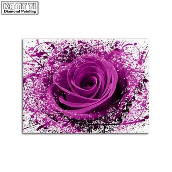 Jauns 5D dimanta krāsošana purpura Rozes sērijā ikona pilnu kvadrātveida urbt 3d izšūšanas darbi ar dimanta mozaīkas rhinestone krusta mājas apdare