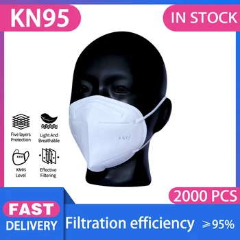 2000Pcs Sejas Maska KN95 Putekļu Respiratoru, 5-Slāņu filtrs mascarilla Pielāgojams Pret Piesārņojumu Elpojošs Filtrs mondkapjes