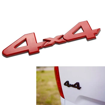 Sarkans/Melns/Sudraba 3D 4x4 Metāla Logotips Auto Uzlīmi, Emblēmu Žetons Decal Deciration Piederumi Jeep Grand Cherokee Wrangler Ford