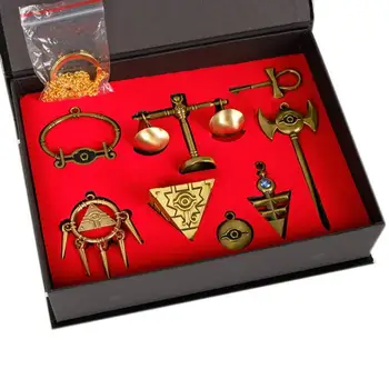 1 Iestatiet Gudrs Yu Gi Oh Septiņas Artefakts Kolekcionējamus Lelles YuGiOh Kaklarota Keychains Piederumi Modelis Rīcības Attēls Rotaļlietu Dāvanas