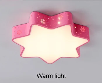 Mūsdienu dobi dzelzs zvaigzne bērnu guļamistaba LED griestu gaismas ķermenis home deco ēdamistaba bērnu rozā sniega akrila griestu lampas