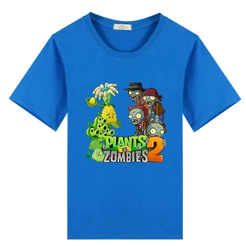 2019 augi vs zombies karikatūra bērnu t krekls, kokvilna zēniem un meitenēm vasaras topi baltā, melnā, rozā krāsas
