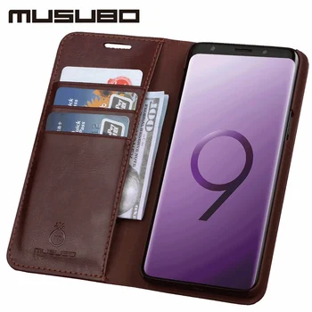 Musubo Luksusa Genuine Leather Case For Samsung Galaxy Note 9 Fundas Tālrunis Coque Capa par S20 Ultra S20 S9 Plus Flip Gadījumos, Seifs