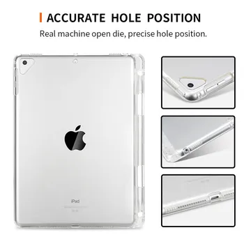 Tablete TPU Soft Case For iPad Gaisa 3 10.5 2019 Slim Silikona Caurspīdīgs Aizmugurējais Vāks iPad Pro 10.5 2017. gadam ar Zīmuļa Turētāju