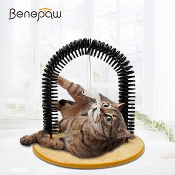 Benepaw 3 In 1 Arch Kaķis Sevis Kopšanas Ķemme Otas Izturīgs Kaķēns Nesaskrāpē Amatu Rotaļlietas Kaķiem, Masāža, Vienmērīga Antislip Koka Bāzes
