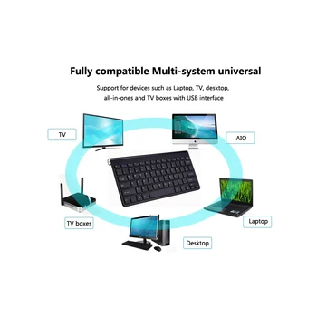 Ultra-plānas 2.4 G USB Wirelesss Izslēgtu Tastatūras Peles Komplektu Smart TV Desktop PC