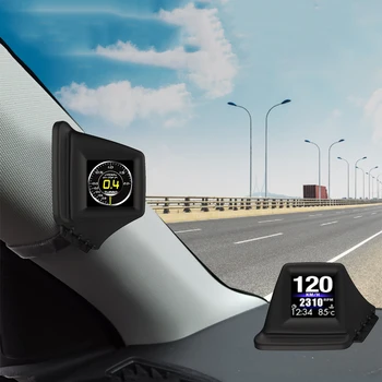Auto HUD Head Up Displejs Digitālā OBD+GPS Dual Sistēma, GPS Spidometrs, Odometrs, Ar ātruma pārsniegšanu Signalizācijas Auto Piederumi