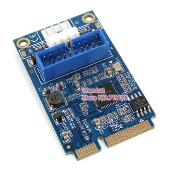 DATORA, Datoru, Mini PCI Express E, lai 19Pin 19p USB 3.0 Ligzda + 4pin Barošanu Mātesplati Paplašināšanas Karšu Adapteri