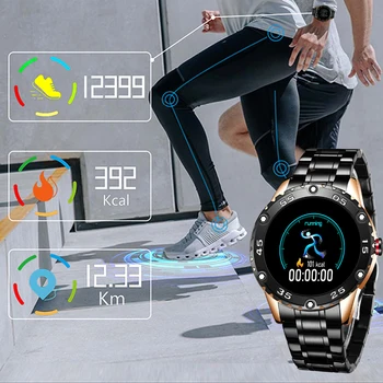 LIGE Jauna Tērauda Jostas Smart Skatīties Vīrieši Android, IOS Sirdsdarbības ātrums, asinsspiediens zvanu Informāciju Sporta smartwatch Fitnesa tracker