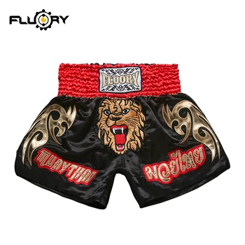 Fluory muay thai šorti Sanda boksa, MMA cīņu Pieaugušo bērnu bikses 2019 jaunu stilu izšūšana