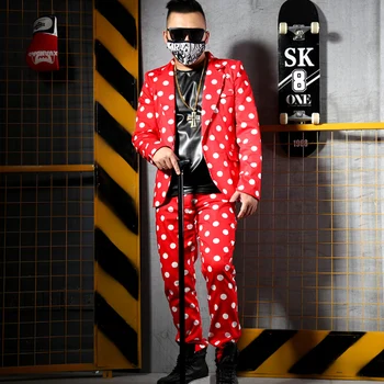 S-6XLBar dziedātāja naktsklubs DJMCDS skatuves tērps GOGO darbības uzvalks, izmantojot dot dot apģērbam, ikdienas apģērbam.