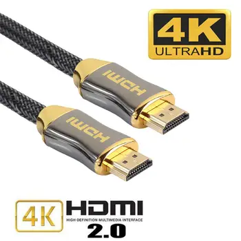 5m 10m Premium kvalitātes pītā HDMI kabeļi 4K V2.0 Ultra HD HDMI uz HDMI Vads HD TV LCD Klēpjdatoru, Projektoru, Datoru FS