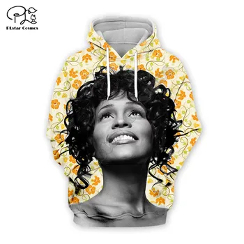 Modes Whitney Houston hoodies 3D iespiesti sporta Krekls pelēkā vārna Harajuku Rudens Streetwear sieviešu ienaidnieks vīriešiem Gadījuma Tracksuit