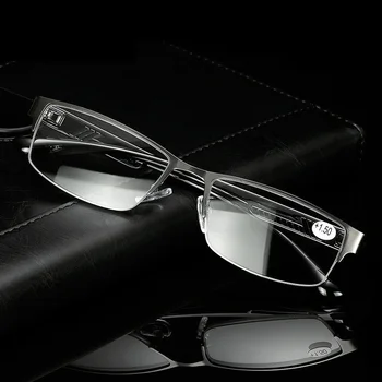 Vīriešu Biznesa Lasīšanas Brilles Puse Kadru Vīriešiem Presbyopic Brilles Anti Starojuma vecāka Gadagājuma Recepšu Brilles +1.0 +2.0 +3.0