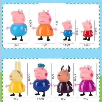Modes Stilu Peppa Pig Sērija Bērniem, Rotaļlietas, Ģimenes Pilnu Loma Rīcības Attēls Pvc Modeli, Izglītības, Bērnu Dzimšanas Dienas Dāvanas